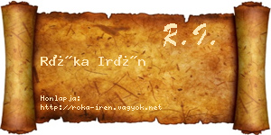 Róka Irén névjegykártya