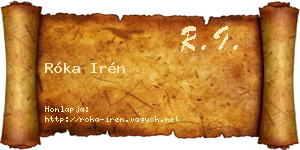 Róka Irén névjegykártya